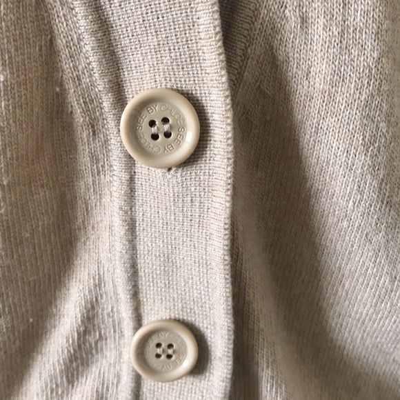 Tan trendy preppy button wool cardigan - Picture 3 of 10